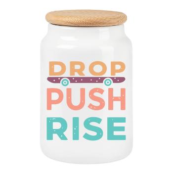 Drop Push Rise Skateboard - Cookie Jar with Wooden Lid - white - Front