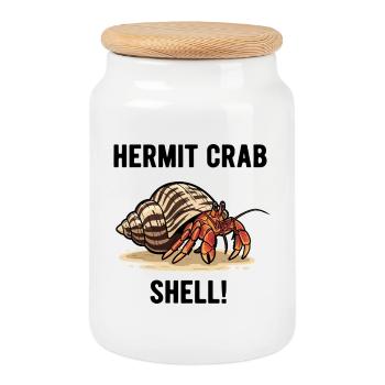 Bernard-l'ermite Shell Hermit Crab - Cookie Jar with Wooden Lid - white - Front