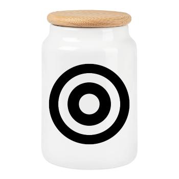 Black Target - Cookie Jar with Wooden Lid - white - Front