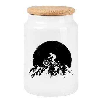 VTT - Boîte à biscuits avec couvercle en bois - blanc - Devant