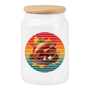 DINDE MILLÉSIMÉE - Boîte à biscuits avec couvercle en bois - blanc - Devant
