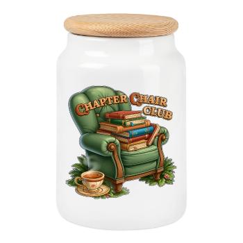 Chapter Chair Club - Cookie Jar with Wooden Lid - white - Front