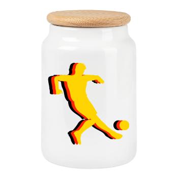 Fussball Deutschland Fan Germany Soccer - Cookie Jar with Wooden Lid - white - Front