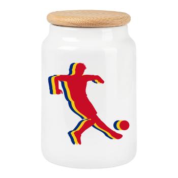 Fussball Rumänien Fan Romania Soccer - Cookie Jar with Wooden Lid - white - Front