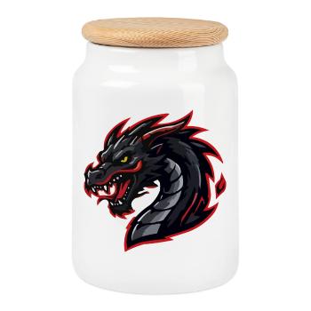 drache-esports - Keksdose mit Holzdeckel - Weiß - Vorne