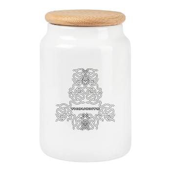 Thoughts - Cookie Jar with Wooden Lid - white - Front