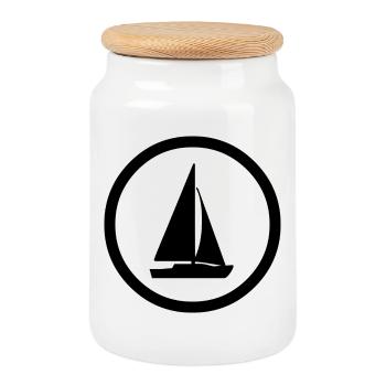 Sail - Cookie Jar with Wooden Lid - white - Front