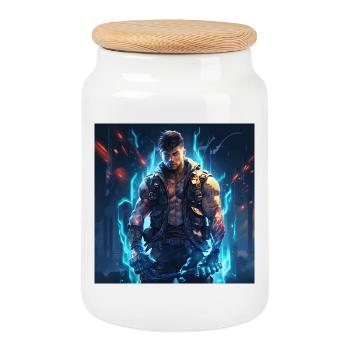 Nebula Ranger Neon Warrior - Cookie Jar with Wooden Lid - white - Front