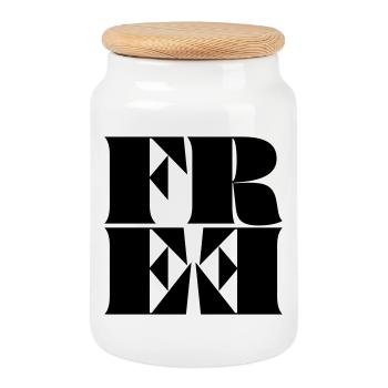 FREE - Keksdose mit Holzdeckel - Weiß - Vorne