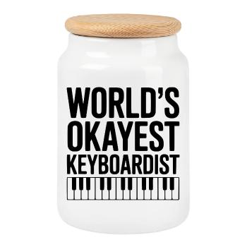 Der beste Keyboarder der Welt - Keksdose mit Holzdeckel - Weiß - Vorne