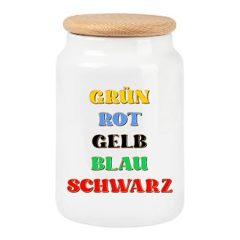 Psychologischer Test Farben - Keksdose mit Holzdeckel - Weiß - Vorne