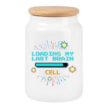 Retro Pixel Vaporwave Temple Gaming - Boîte à biscuits avec couvercle en bois - blanc - Devant