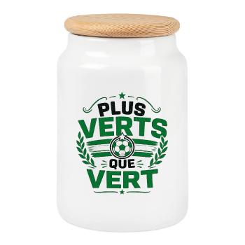 Plus VERTS que VERT - Boîte à biscuits avec couvercle en bois - blanc - Devant