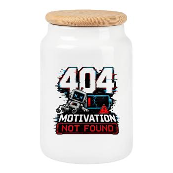 404 Robot de motivation non trouvée - Boîte à biscuits avec couvercle en bois - blanc - Devant