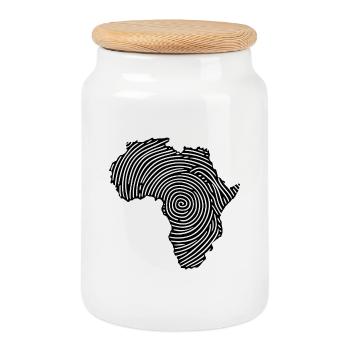 Fingerprint Africa - Keksdose mit Holzdeckel - Weiß - Vorne