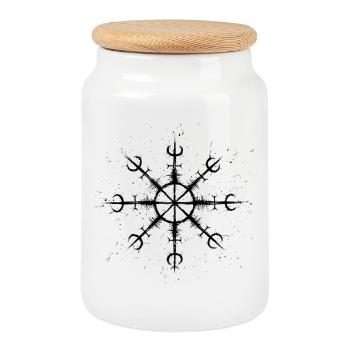 Nordic Vegetarian - Cookie Jar with Wooden Lid - white - Front