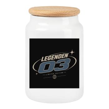 Legends 03 – Limited Edition - Cookie Jar with Wooden Lid - white - Front