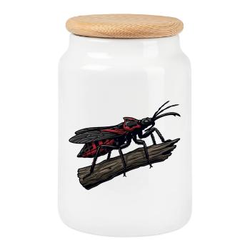 Bug Assassin, Bug Hunter, Red Strike Tattoo - Keksdose mit Holzdeckel - Weiß - Vorne