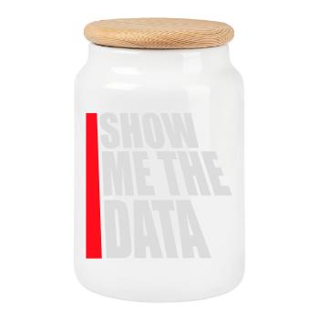 Show Me The Data Funny Nerd Analyst Sarcastic - Cookie Jar with Wooden Lid - white - Front