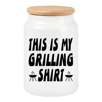 Grillen - Keksdose mit Holzdeckel - Weiß - Vorne