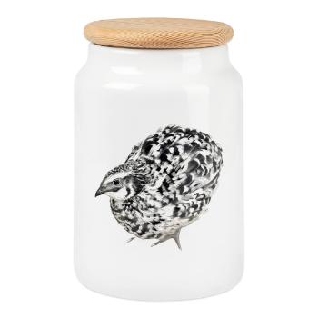 Étincelle Caille - Fée - Boîte à biscuits avec couvercle en bois - blanc - Devant
