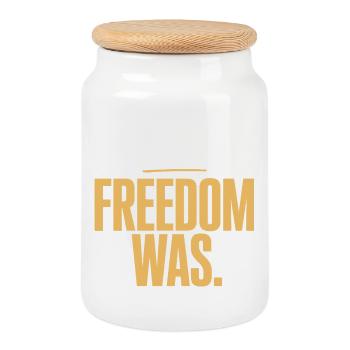 Money Goal Freedom Mindset Unternehmer Freiheit - Keksdose mit Holzdeckel - Weiß - Vorne