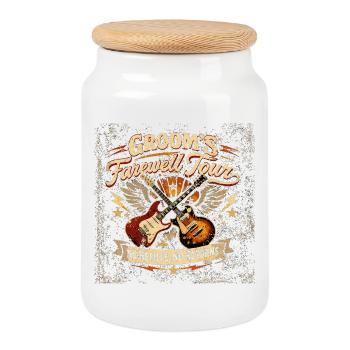 T-shirt JGA Rock de la tournée d’adieu du marié - Boîte à biscuits avec couvercle en bois - blanc - Devant