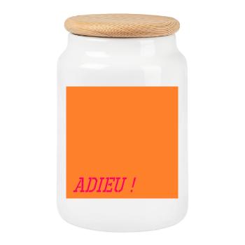 Mots d'adieu - Boîte à biscuits avec couvercle en bois - blanc - Devant