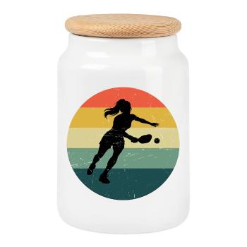 Pickleball Fan Design für Pickleballspielerin Fans - Keksdose mit Holzdeckel - Weiß - Vorne