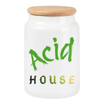 Acid House - Boîte à biscuits avec couvercle en bois - blanc - Devant