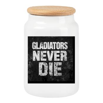 Gladiators Never Die Grunge - Cookie Jar with Wooden Lid - white - Front
