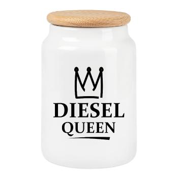 Diesel Königin - Keksdose mit Holzdeckel - Weiß - Vorne