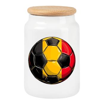 The whole of Belgium is behind our man - Cookie Jar with Wooden Lid - white - Front
