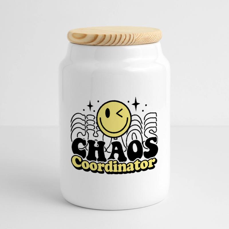 coordinator Cookie Jar with Wooden Lid