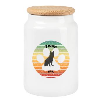 Team Bak - Cookie Jar with Wooden Lid - white - Front