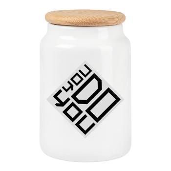 Tu fais ton drôle Confiance en toi Logo de la liberté - Boîte à biscuits avec couvercle en bois - blanc - Devant