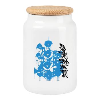 public soundsystem - Cookie Jar with Wooden Lid - white - Front