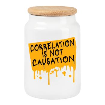 La corrélation n’est pas la causalité : la science des nerds - Boîte à biscuits avec couvercle en bois - blanc - Devant