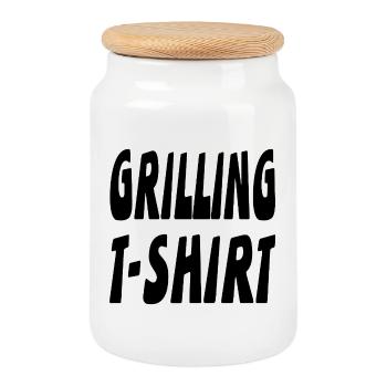 Grillen - Keksdose mit Holzdeckel - Weiß - Vorne