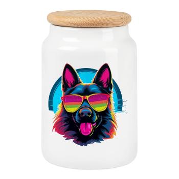 Schäferhund LGBTQ+ - Keksdose mit Holzdeckel - Weiß - Vorne