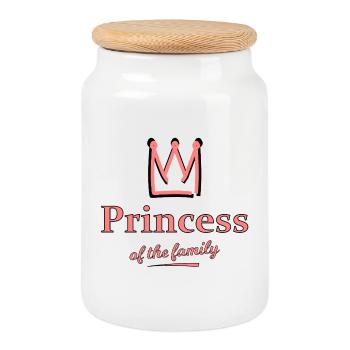 Princess of the Family - Cookie Jar with Wooden Lid - white - Front