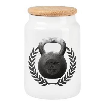 In Swing We Trust - Cookie Jar with Wooden Lid - white - Front