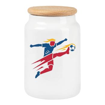 Tournoi sportif Epic Soccer Player Graphic 2026 - Boîte à biscuits avec couvercle en bois - blanc - Devant