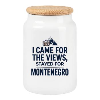 Voyage au Monténégro Balkans Côte adriatique Montagnes - Boîte à biscuits avec couvercle en bois - blanc - Devant