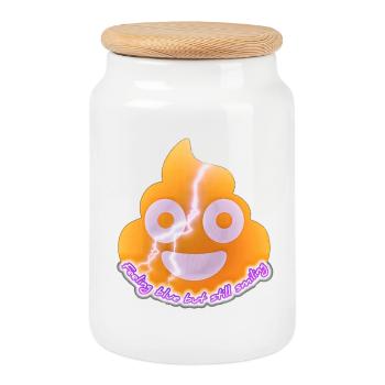 Illustration créative de vecteurs de caca. - Boîte à biscuits avec couvercle en bois - blanc - Devant