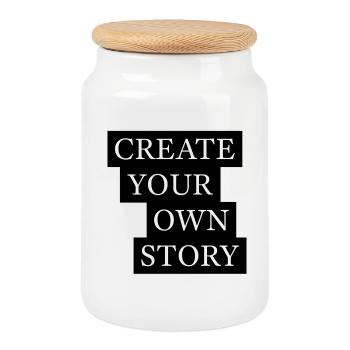 Create Your Own Story Statement - Keksdose mit Holzdeckel - Weiß - Vorne