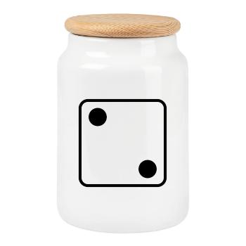 Says - Cookie Jar with Wooden Lid - white - Front