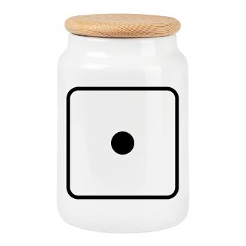Says - Cookie Jar with Wooden Lid - white - Front