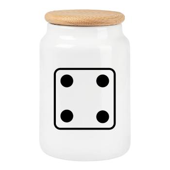 Says - Cookie Jar with Wooden Lid - white - Front