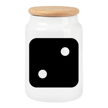 Says - Cookie Jar with Wooden Lid - white - Front